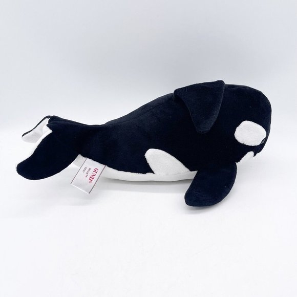 Gund Waylon Orca Whale 13” #320147 Stuffed Animal Toy Black White - Picture 1 of 10